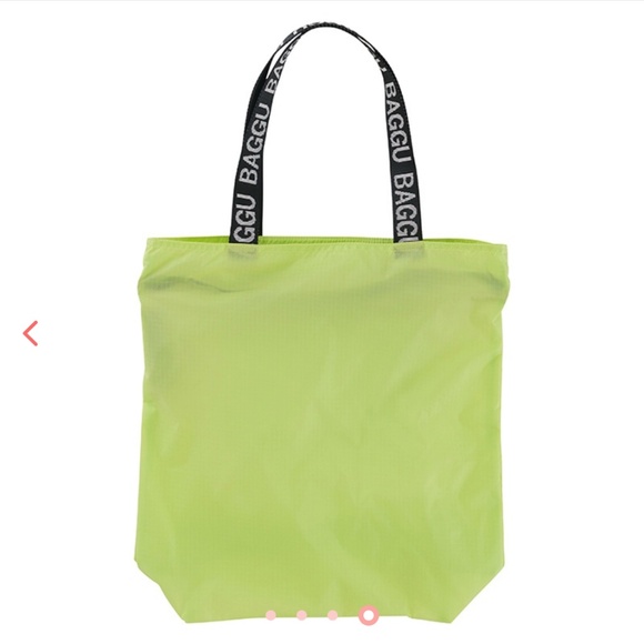 NWT Baggu Ripstop Tote Green Zipper Top - Picture 1 of 5